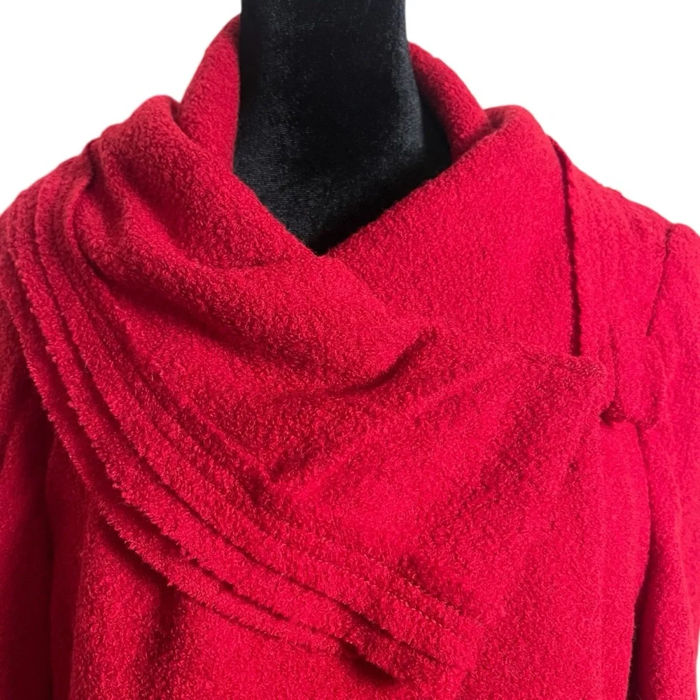 Vintage Carolina Herrera New York Red Virgin Wool Jacket – Size 16 - Picture 8 of 16